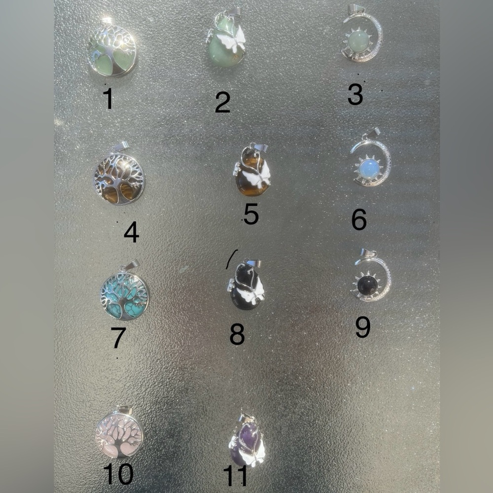 Silver settings with Gem Stone Pendant Necklaces